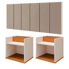 Kit 2 Mesinhas Suspensas Madri Nicho Divisória Off White/cina