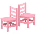 Kit 2 Mini-cadeiras De Madeira Maciça Infantil Rosa Nemargi
