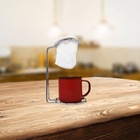 Kit 2 Mini Coador Café Aço Cromado Com Caneca Esmaltada Verme