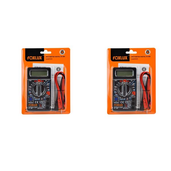 Kit 2 Multímetro Digital Foxlux Com Teste Bipe
