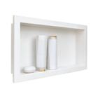 Kit 2 Nicho Banheiro 30x60cm Embutir Plástico Branco Metasul