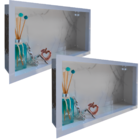 Kit 2 Nicho de Porcelanato Branco Carrara Polido 60x32cm Lomi