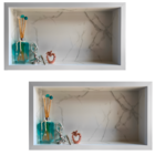 Kit 2 Nicho de Porcelanato Branco Carrara Polido 60x32cm Lomi