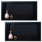 Kit 2 Nicho De Porcelanato Preto Nero Polido 60x32cm Lomina