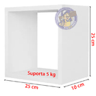 Kit 2 Nicho Imbuia 25x25x10p Mdf Decorativo