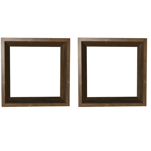 Kit 2 Nicho Imbuia 25x25x10p Mdf Decorativo