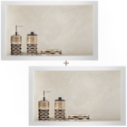 Kit 2 Nicho Para Banheiro Bege Polido em Porcelanato 60x32cm