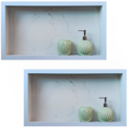 Kit 2 Nicho Porcelanato Branco Santorine Polido 60x32 Lomina