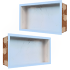 Kit 2 Nicho Porcelanato Branco Santorine Polido 60x32 Lomina