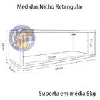 Kit 2 Nicho Retangular Madeirado 60x15x10p Mdf Decorativo
