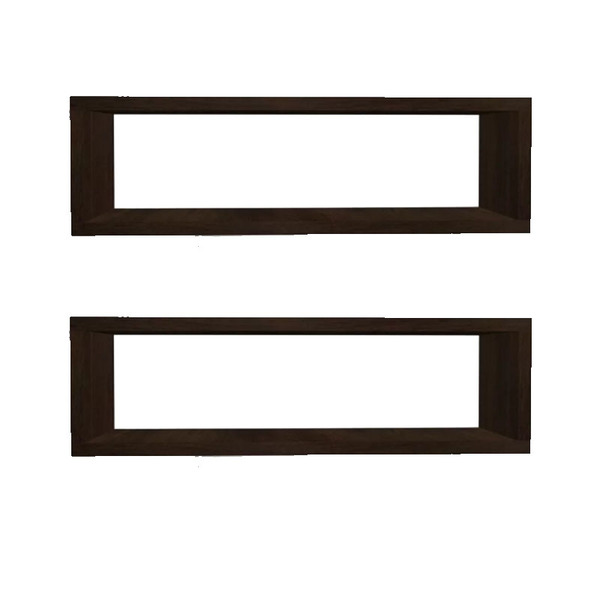 Kit 2 Nicho Retangular Marrom Tabaco 60x20x10p Mdf Decorativo