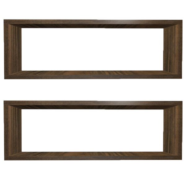 Kit 2 Nicho Retangular Nova Imbuia 80x20x10p Mdf Decorativo