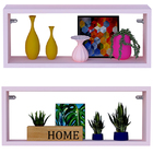 Kit 2 Nicho Retangular Rosa 30x20x10p Mdf Decorativo