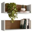 Kit 2 Nichos De Parede 60 Cm 14064 Off White Cristal Ripado M