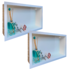 Kit 2 Nichos de Porcelanato Branco Polido Para Banheiro 60x32