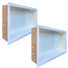 Kit 2 Nichos de Porcelanato Branco Polido Para Banheiro 60x32