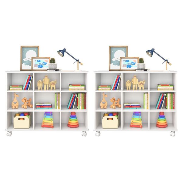 Kit 2 Nichos Organizadores Multifuncionais Com Rodizios - Qmo