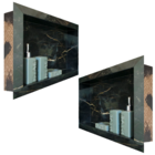 Kit 2 Nichos Prateleira em Porcelanato Borda Diamante Preto c