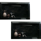 Kit 2 Nichos Prateleira em Porcelanato Borda Diamante Preto c