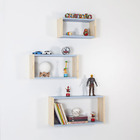 Kit 2 Nichos Prateleira Infantil Quarto Bebê Mdf Azul Sky E P