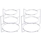 Kit 2 Organizadores Suporte Para Pratos 3 Níveis Cromado Divi