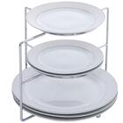 Kit 2 Organizadores Suporte Para Pratos 3 Níveis Cromado Divi