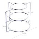 Kit 2 Organizadores Suporte Para Pratos 3 Níveis Cromado Divi