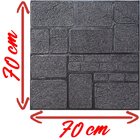 Kit 2 Painel 3d Auto Adesivo Tijolinho Pedras Preto 70x70cm