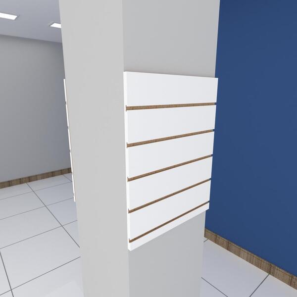 Kit 2 Painel Canaletado P/ Pilar Branco 2 Peças 50x60cm