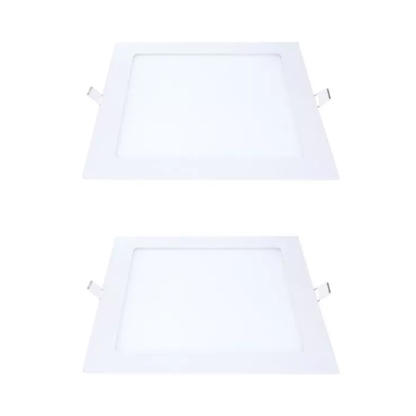 Kit 2 Painel Led Embutir Quadrado Luz Branca 6500k 24w 29cm