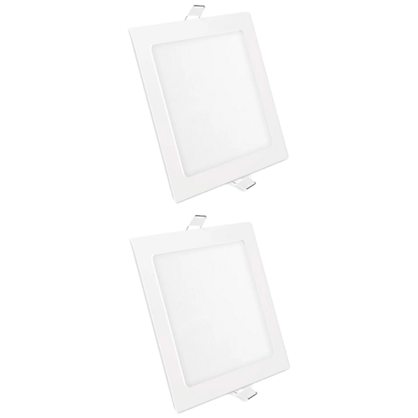 Kit 2 Painel Led Foxlux Quadrado Embutir 30w 6500k Branco