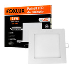 Kit 2 Painel Led Foxlux Quadrado Sobrepor 24w 3000k Biv