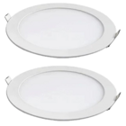 Kit 2 Painel Led Foxlux Redondo Embutir 12w 3000k Biv Branco