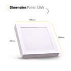 Kit 2 Painel Led Plafon 18w 6500k Bivolt Sobrepor Quadrado Co