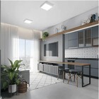 Kit 2 Painel Led Sobrepor Quad Luz Branca 6500k 18w 22cm