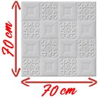 Kit 2 Painel Placa 3d Auto Adesivo Azulejo Branco 70x70cm