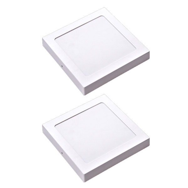 Kit 2 Painel Plafon Led Sobrepor Quad Branca 6500k 24w 29cm