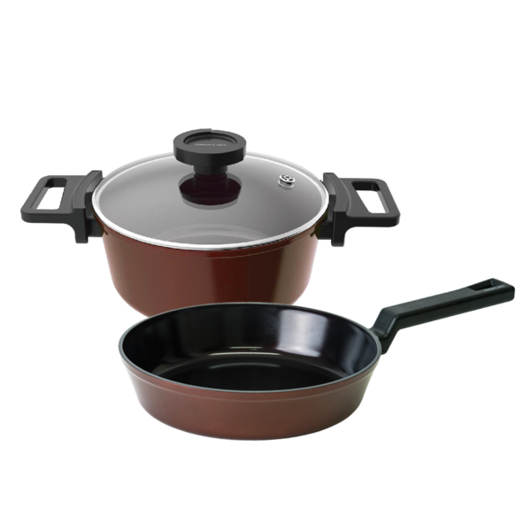 Kit 2 Panelas 20cm - Indução, Neoflam, Reverse, Cor Marrom Ro