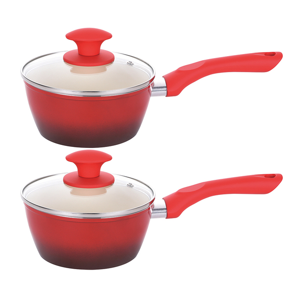 Kit 2 Panelas Indução Cerâmica Rubi 3,7mm 18cm Antiaderente