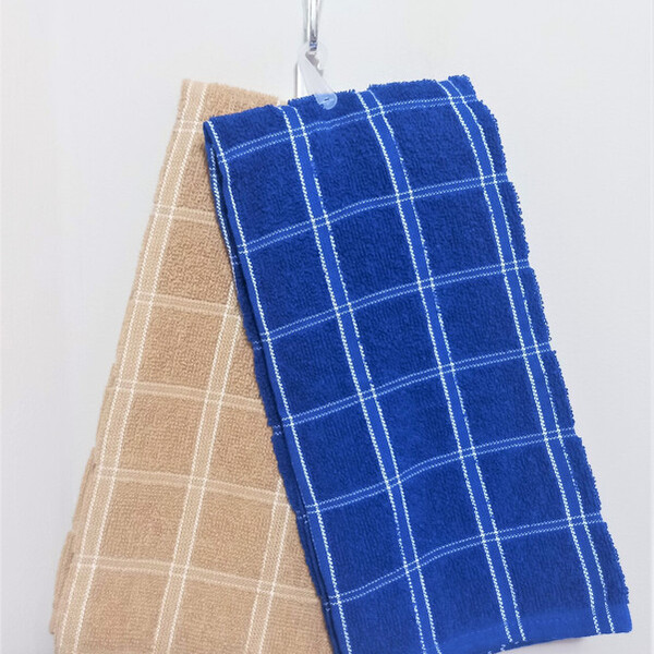 Kit 2 Panos De Copa 45x65  Azul Royal/bege