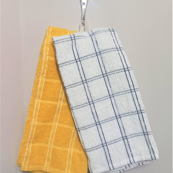 Kit 2 Panos De Copa 45x65  Branco/amarelo