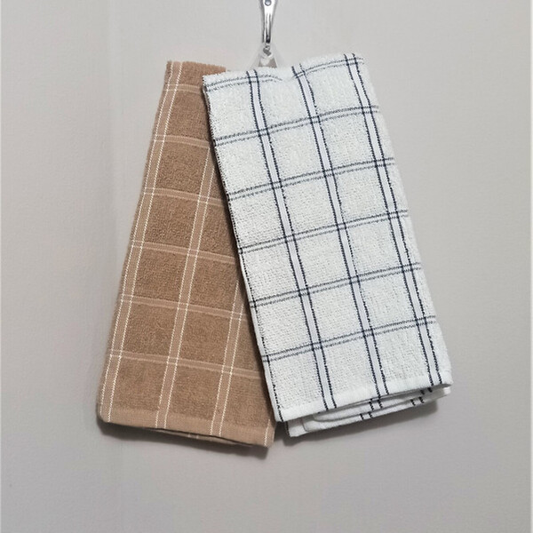 Kit 2 Panos De Copa 45x65  Branco/bege