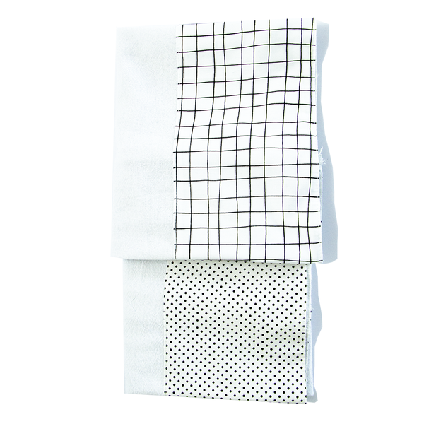 Kit 2 Panos De Prato Branco Minimalista - Grid Branco