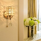 Kit 2 Pçs Arandela De Parede Dourado Decorativa Luxo Cristal