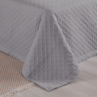 Kit 2 Pçs Cobre Leito Solteiro Dupla Face Matelado Cinza