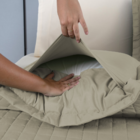 Kit 2 Pçs Cobre Leito Solteiro Percal 300 Fios Cáqui