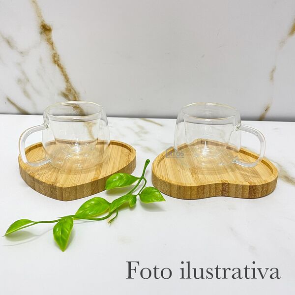 Kit 2 Pçs De Pires Porta Xicara Copo Coração Bambu | Leroy Merlin