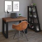 Kit 2 Peças 1 Escrivaninha 105cm 1 Gaveta Com 1 Estante 5 Pra