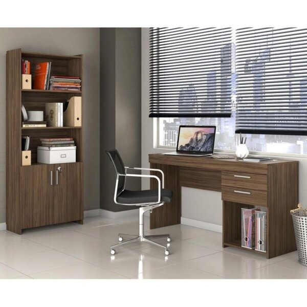 Kit 2 Peças 1 Escrivaninha 2 Gavetas 1 Armário 2 Portas 2 Pra