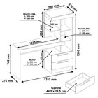 Kit 2 Peças 1 Escrivaninha Com Estante 1 Armário 2 Portas Esp